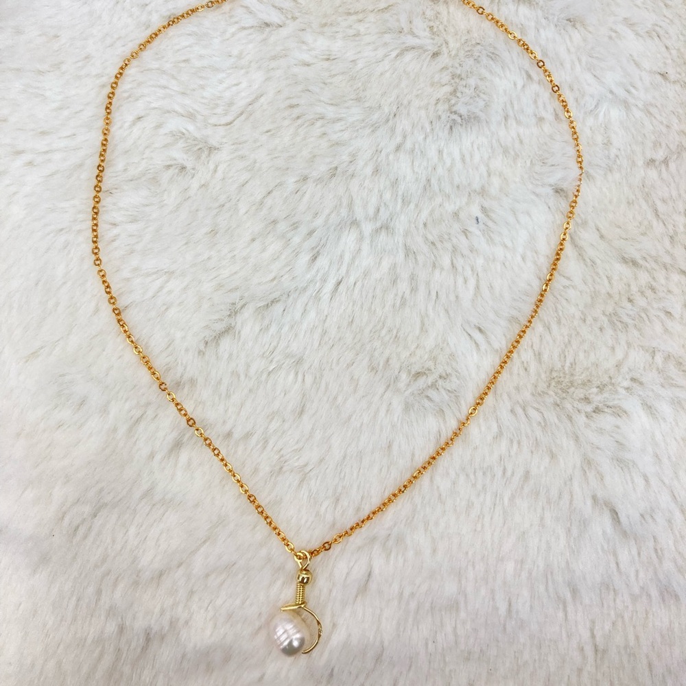 FOR MARIA SET of Real Pearl Earrings and Necklace Dainty necklace.